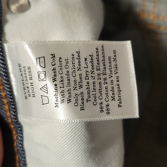 Everlane Raw Hem High Rise Dark Indigo Jeans - Picture 5 of 8